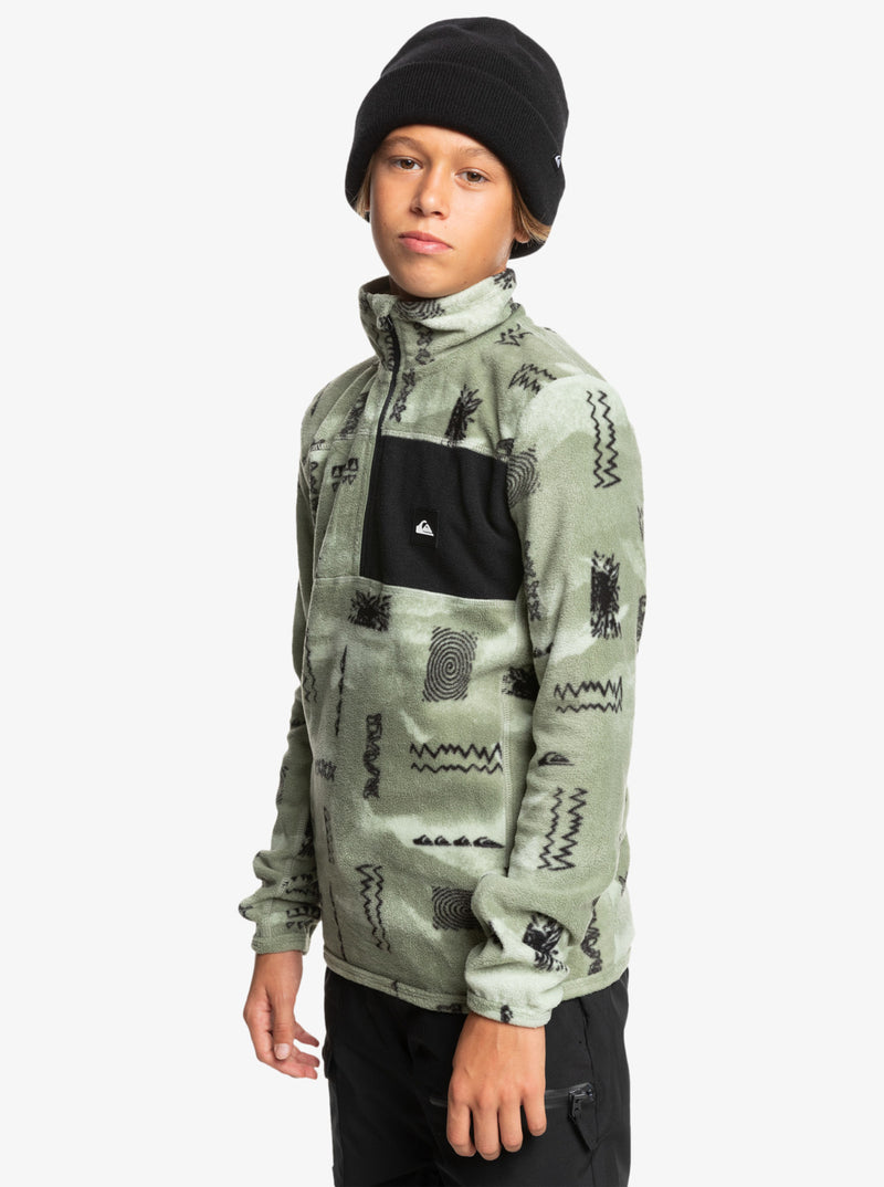 Load image into Gallery viewer, Quiksilver Kids&#39; Aker - Half-Zip Pullover Sweatshirt Shadow Checks Desert Sage EQBFT03902_GLF1
