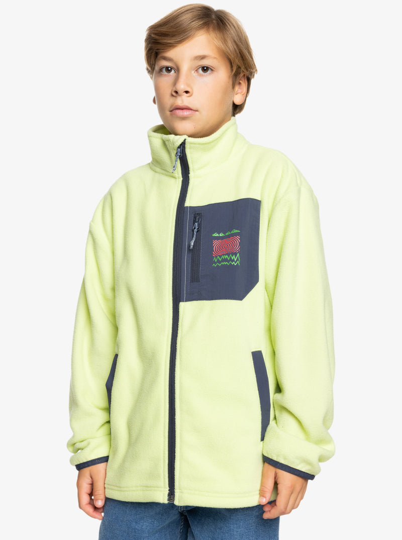 Load image into Gallery viewer, Quiksilver Kids&#39; Ice Fields Zip-Up Sweatshirt Shadow Lime EQBFT03907-GCQ0
