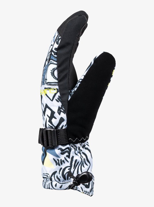 Quiksilver Kids' Mission Snow Gloves Heritage Scribble Black EQBHN03039_KVJ3