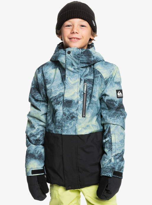 Quiksilver Kids' Mission Snow Jacket (8-16) Space Stone Celery Green EQBTJ03196_GEL2