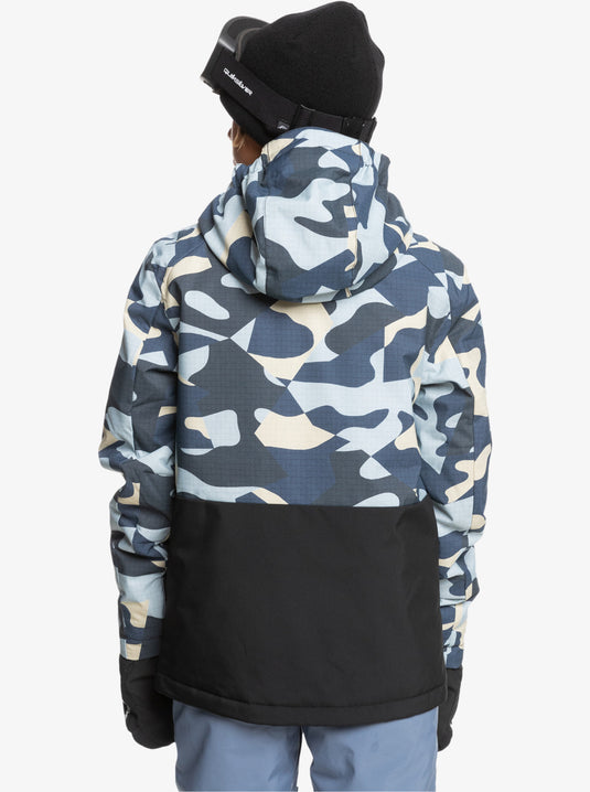 Quiksilver Kids' Mission Snow Jacket (8-16) Puzzle Camo Ice Flow EQBTJ03196_SEF3