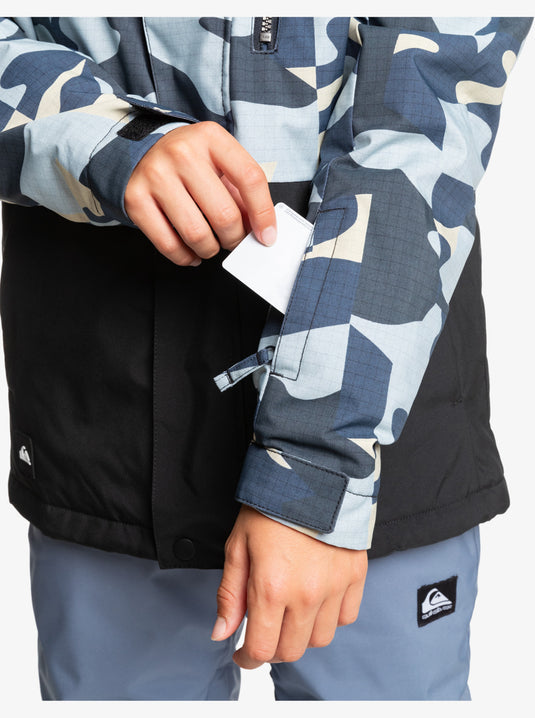 Quiksilver Kids' Mission Snow Jacket (8-16) Puzzle Camo Ice Flow EQBTJ03196_SEF3