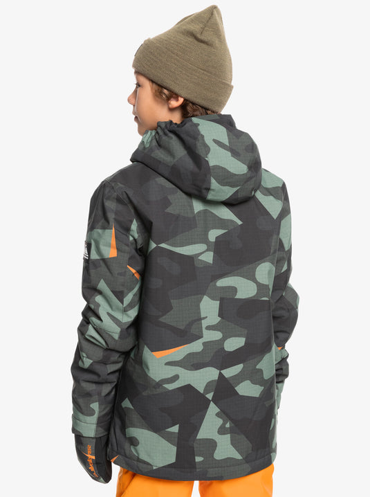 Quiksilver Kids' Mission Snow Jacket (8-16) Puzzle Camo Sea Spray EQBTJ03199_GLW3