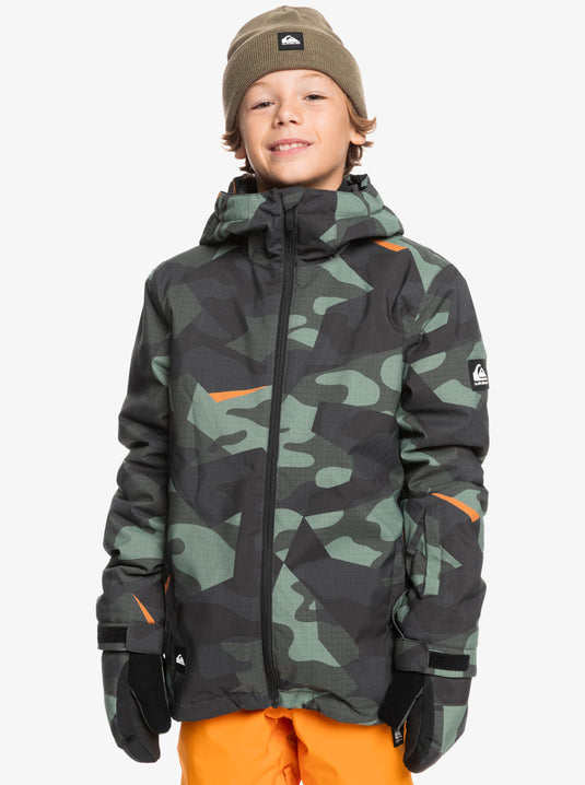 Quiksilver Kids' Mission Snow Jacket (8-16) Puzzle Camo Sea Spray EQBTJ03199_GLW3