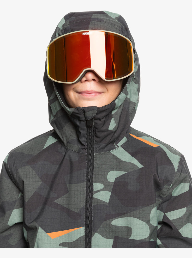 Load image into Gallery viewer, Quiksilver Kids&#39; Mission Snow Jacket (8-16) Puzzle Camo Sea Spray EQBTJ03199_GLW3
