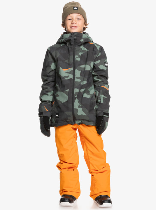 Quiksilver Kids' Mission Snow Jacket (8-16) Puzzle Camo Sea Spray EQBTJ03199_GLW3