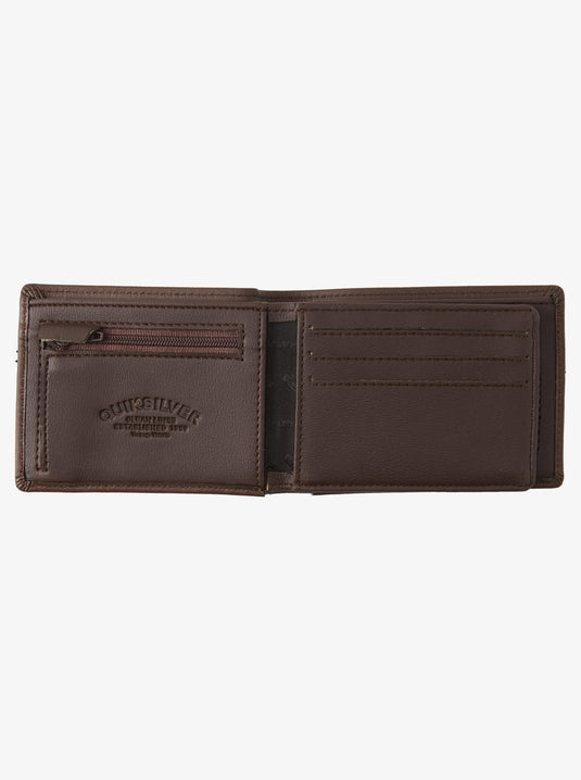 Quiksilver Men's Mac 2 Tri Fold Leather Wallet Chocolate Brown EQYAA03940-CSD0