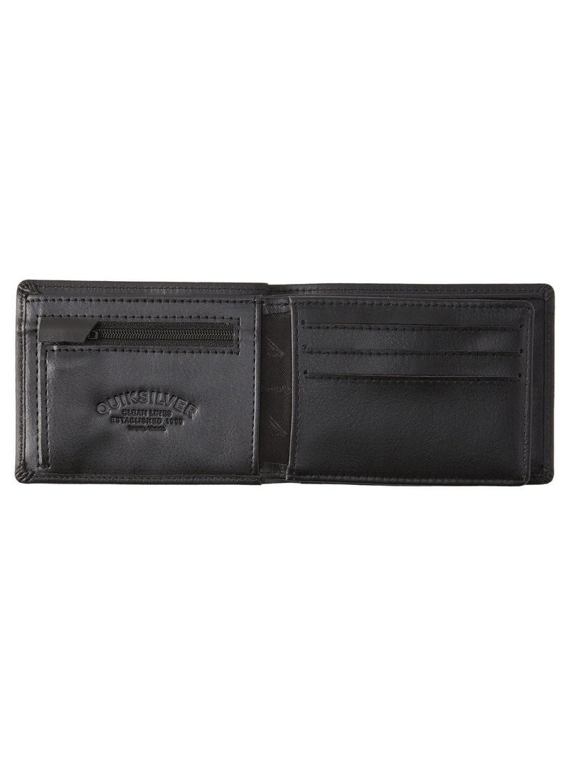 Load image into Gallery viewer, Quiksilver Men&#39;s Mac 2 Tri Fold Leather Wallet Black EQYAA03940-KVJ10
