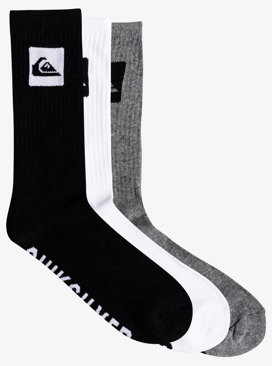 Quiksilver Men's 5 Crew Pack Socks Assorted EQYAA04066-AST