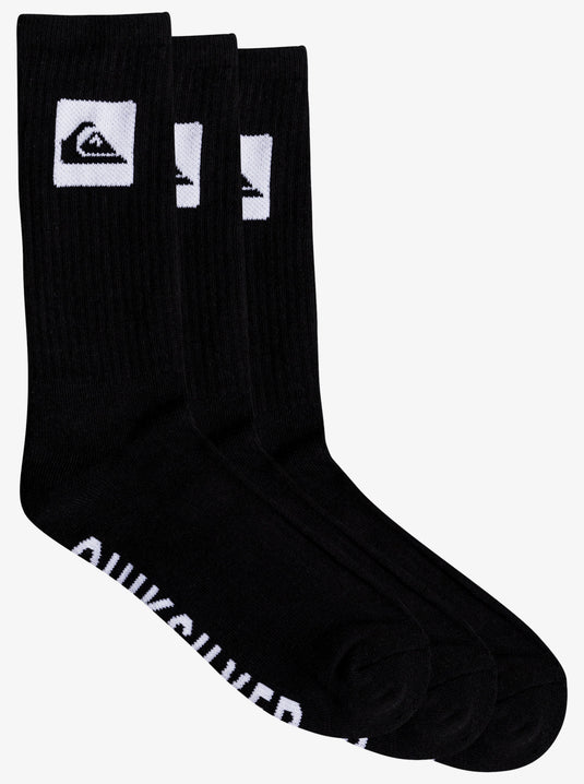 Quiksilver Men's 5 Crew Pack Socks Black EQYAA04066-KVJ0