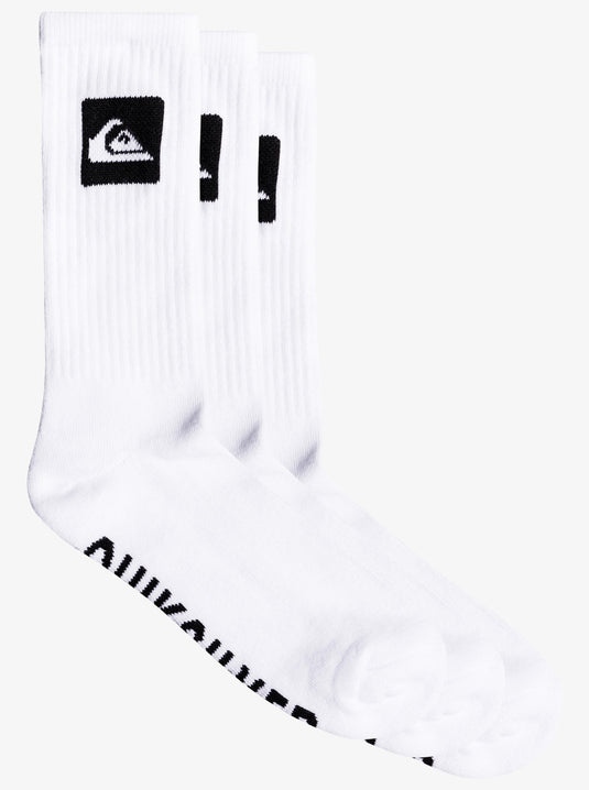 Quiksilver Men's 5 Crew Pack Socks White EQYAA04066-WBB0