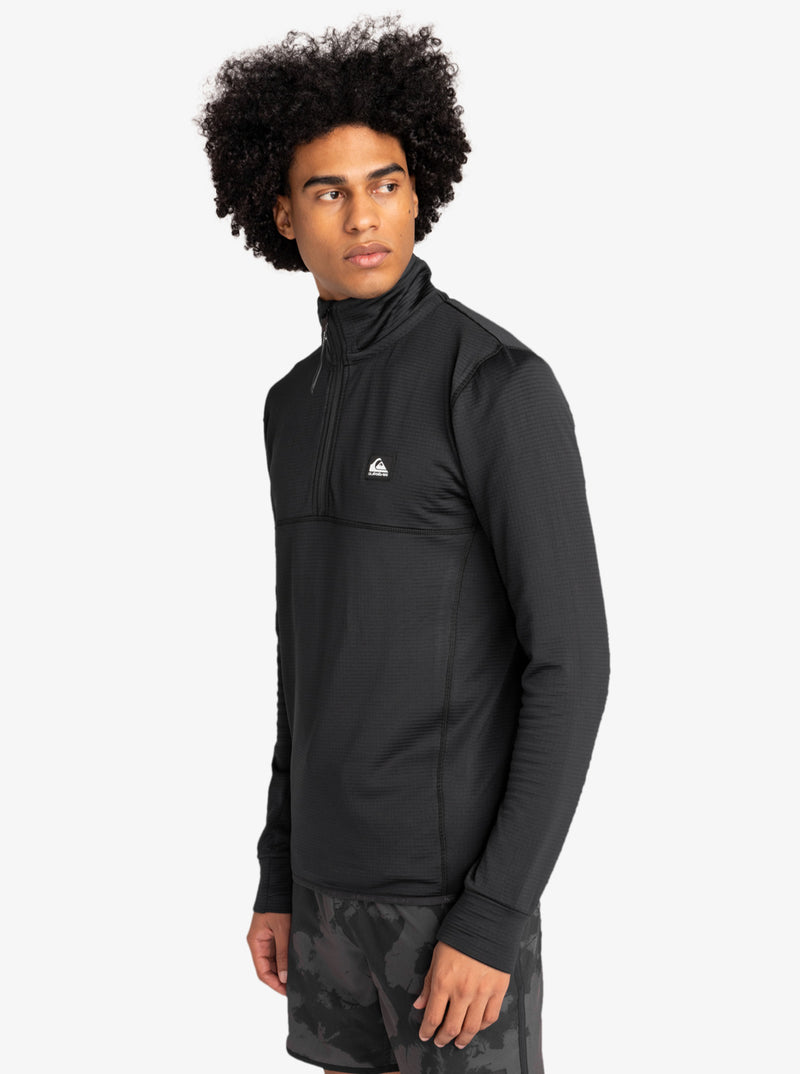 Load image into Gallery viewer, Quiksilver Men&#39;s Steep Point Half Zip Base Layer True Black EQYFT04567-KVJ0
