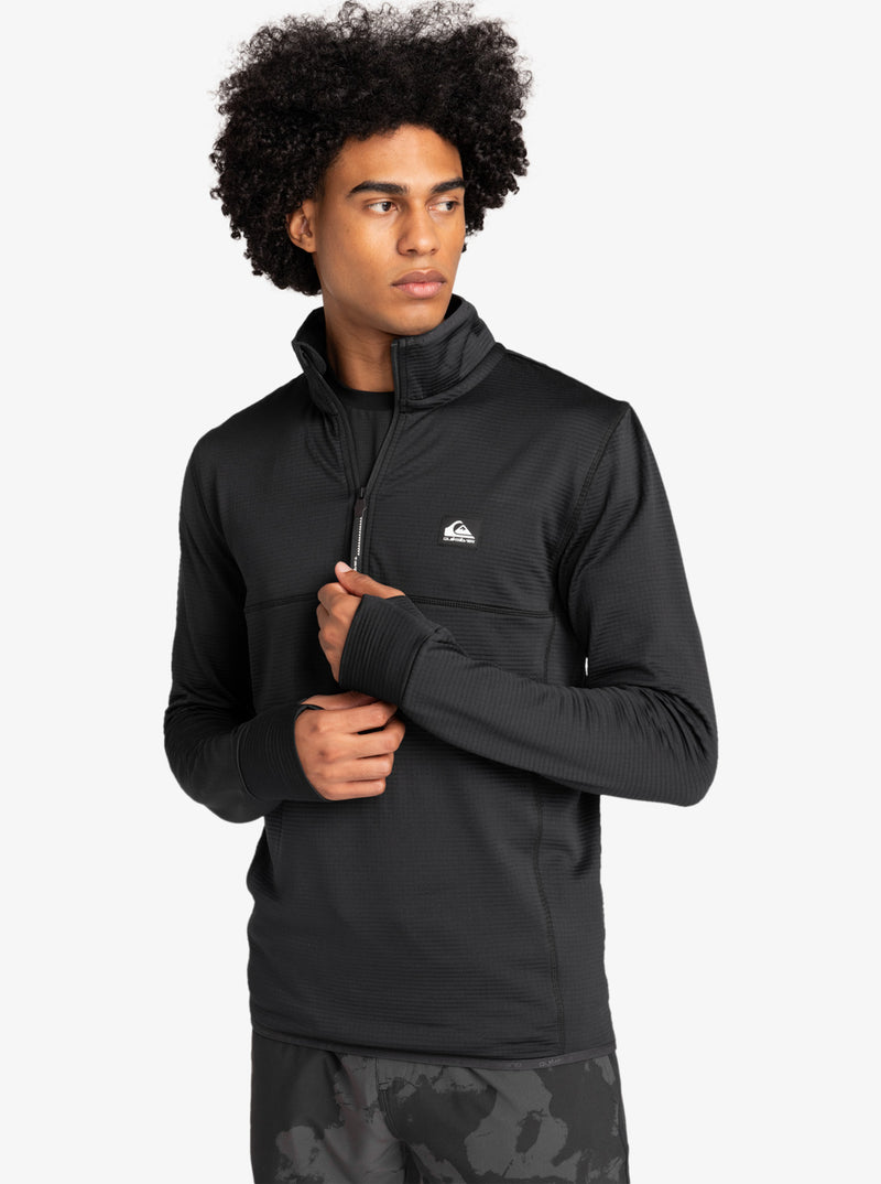 Load image into Gallery viewer, Quiksilver Men&#39;s Steep Point Half Zip Base Layer True Black EQYFT04567-KVJ0
