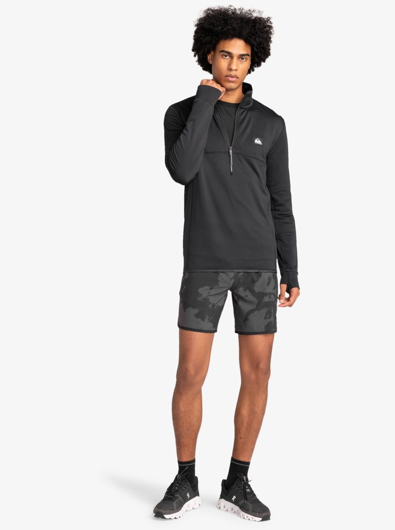 Load image into Gallery viewer, Quiksilver Men&#39;s Steep Point Half Zip Base Layer True Black EQYFT04567-KVJ0
