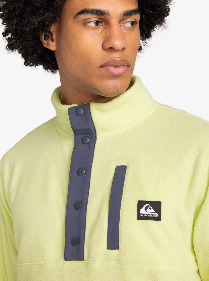 Load image into Gallery viewer, Quiksilver Men&#39;s No Destination Mock Neck Fleece Shadow Lime EQYFT04770-GCQ0
