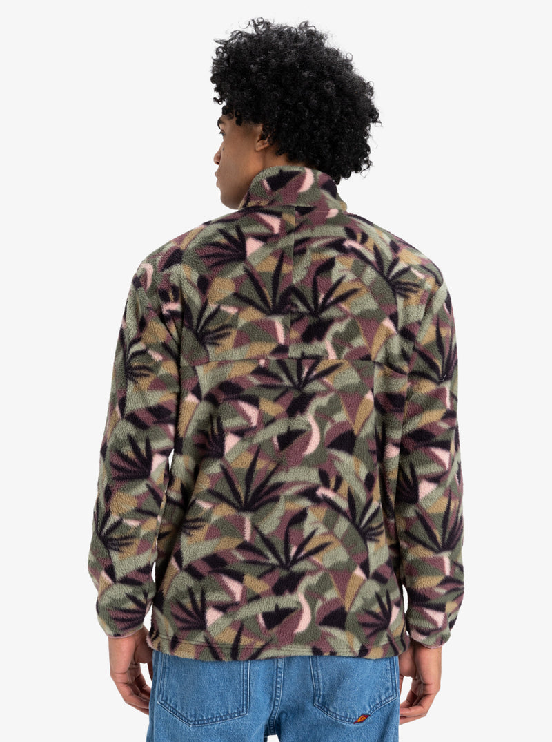 Load image into Gallery viewer, Quiksilver Men&#39;s Clean Coast Zip Up Fleece Desert Sage Abstract Palm EQYFT04957_GFL6
