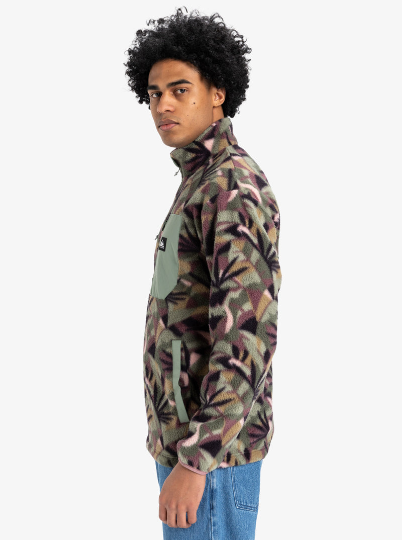 Load image into Gallery viewer, Quiksilver Men&#39;s Clean Coast Zip Up Fleece Desert Sage Abstract Palm EQYFT04957_GFL6
