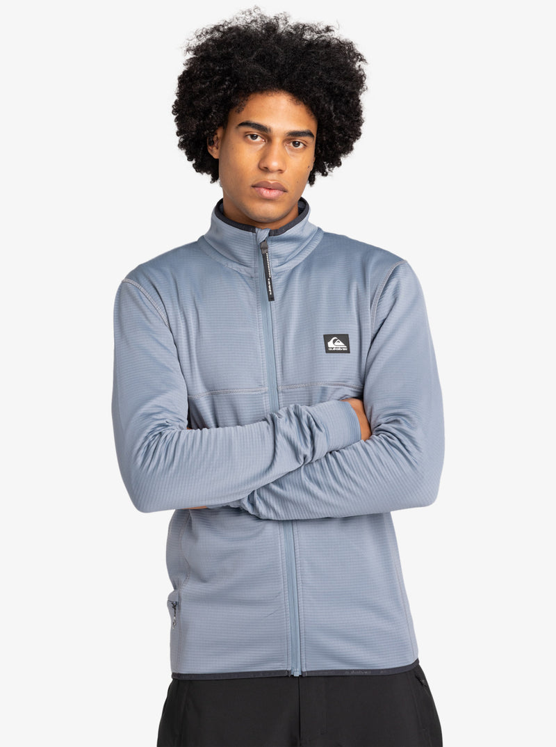 Load image into Gallery viewer, Quiksilver Men&#39;s Steep Point Zip-Up Sweatshirt Flint Stone EQYFT04969-SNA0
