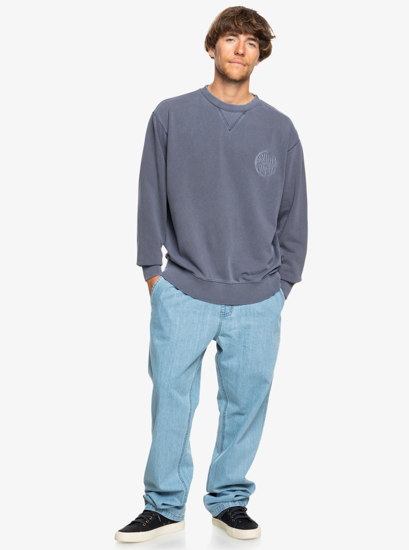 Load image into Gallery viewer, Quiksilver Men&#39;s Garment Dye Pullover Sweatshirt Estate Blue EQYFT04971_BSW0
