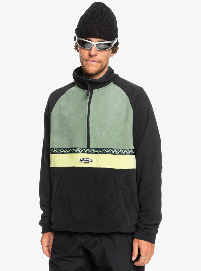 Load image into Gallery viewer, Quiksilver Men&#39;s Champagne Powder Half Zip Fleece True Black EQYFT04978_KVJ0
