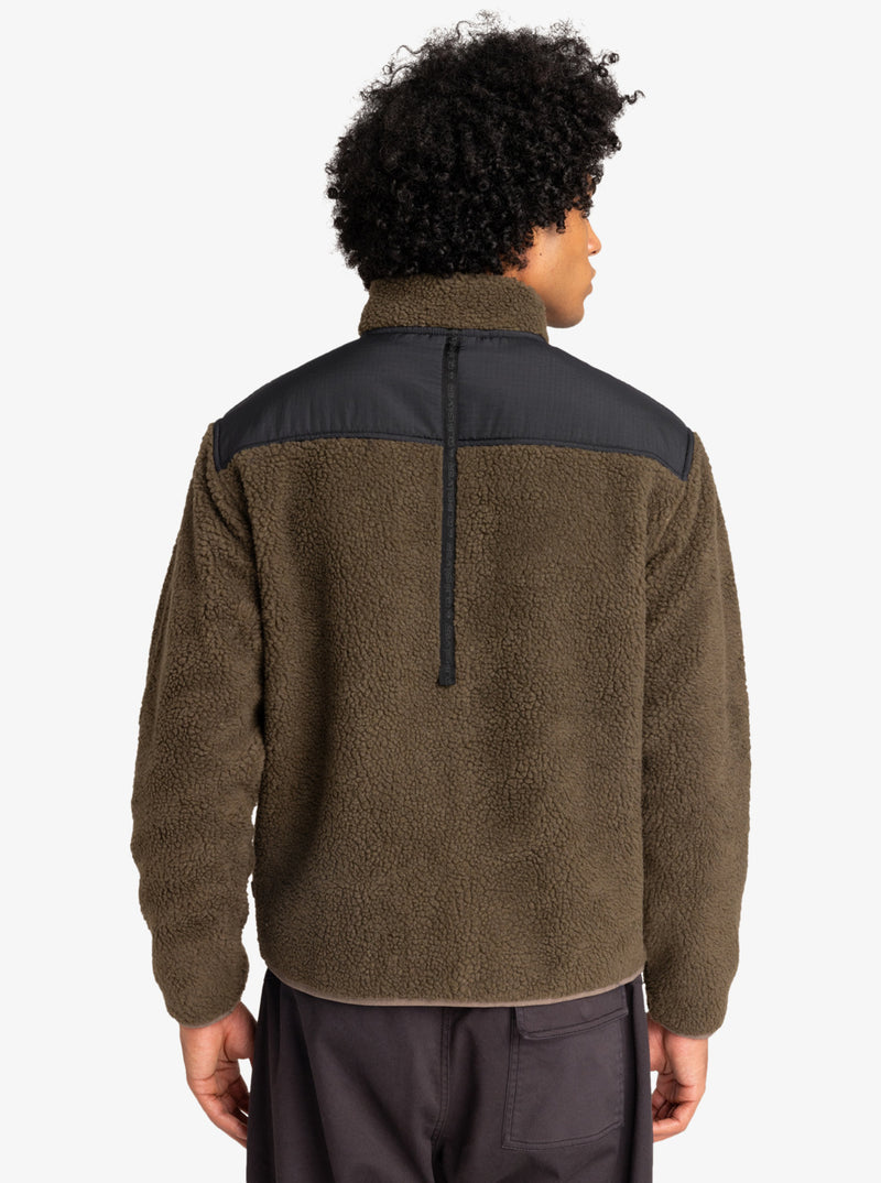 Load image into Gallery viewer, Quiksilver Men&#39;s Shallow Water Zip-Up Fleece Canteen EQYFT04980_CQP0
