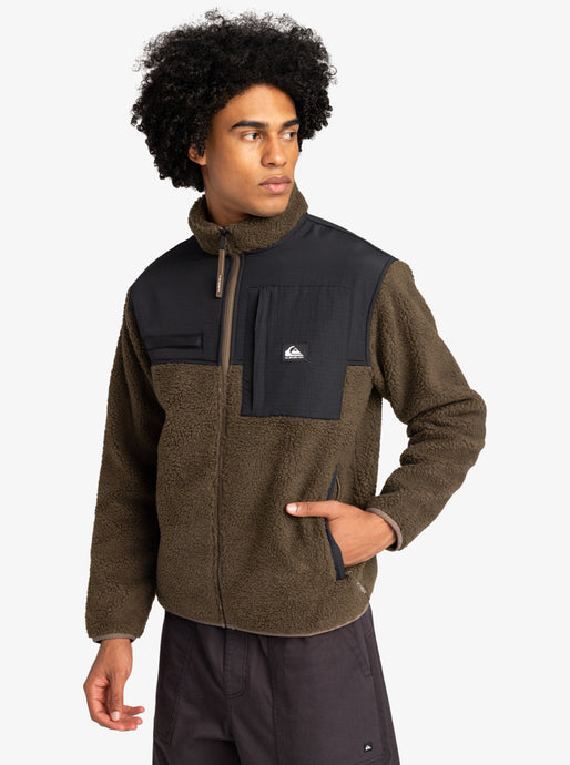 Quiksilver Men's Shallow Water Zip-Up Fleece Canteen EQYFT04980_CQP0