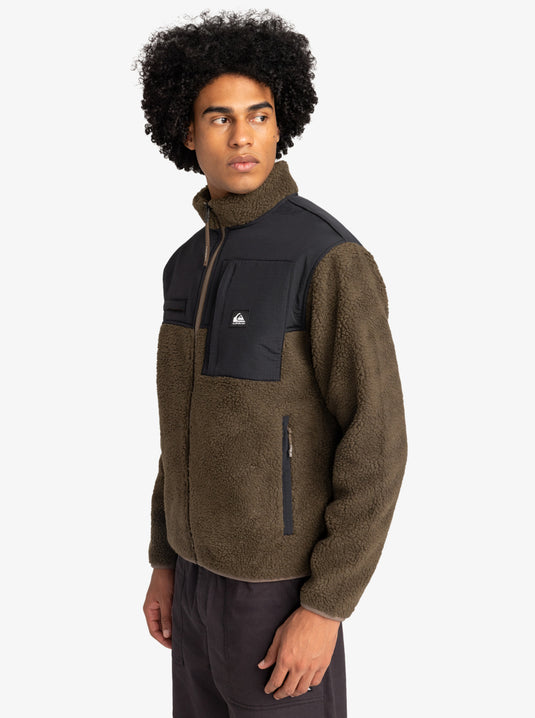 Quiksilver Men's Shallow Water Zip-Up Fleece Canteen EQYFT04980_CQP0