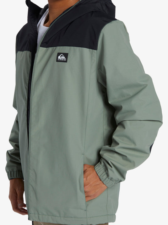 Quiksilver Men's Overcast 3K Warm Insulated Hooded Jacket Sea Spray EQYJK04063-GLW0