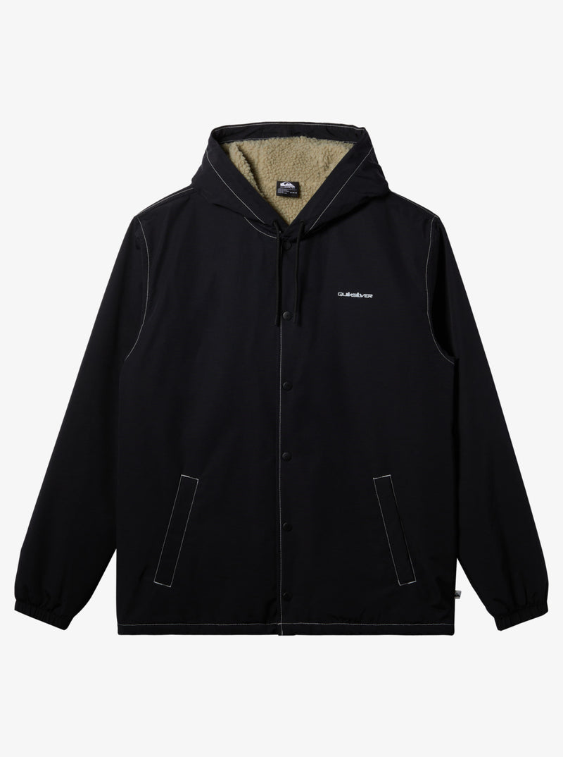 Load image into Gallery viewer, Quiksilver Men&#39;s Rain Cloud Coach Hooded Jacket Black EQYJK04110_KVJ0
