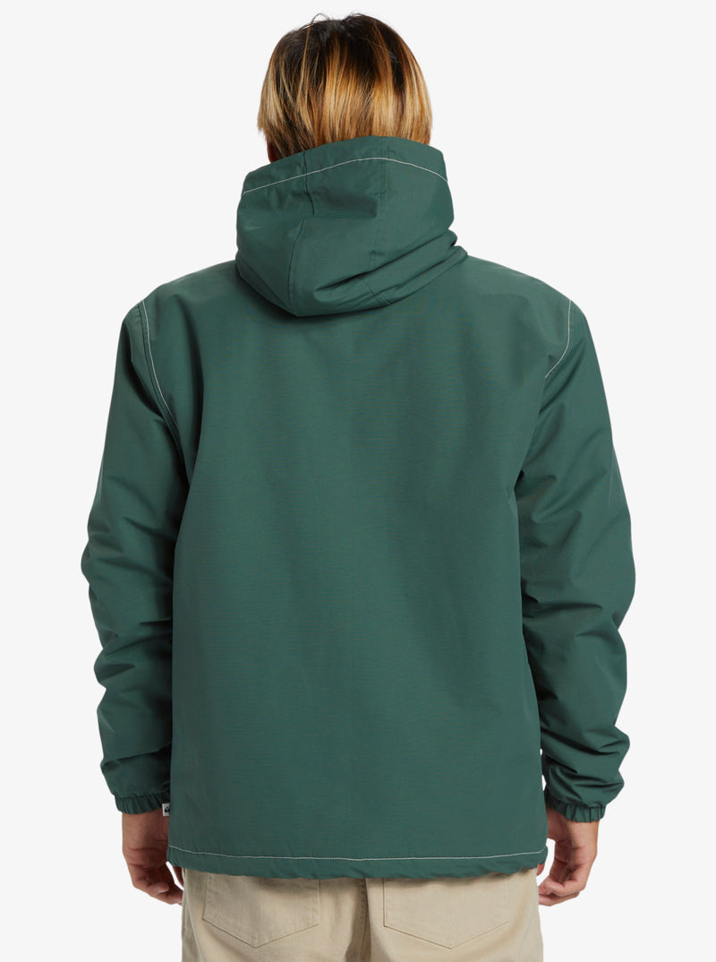 Load image into Gallery viewer, Quiksilver Men&#39;s Rain Cloud Warm Hooded Coach Jacket Forest EQYJK04110_GRT0
