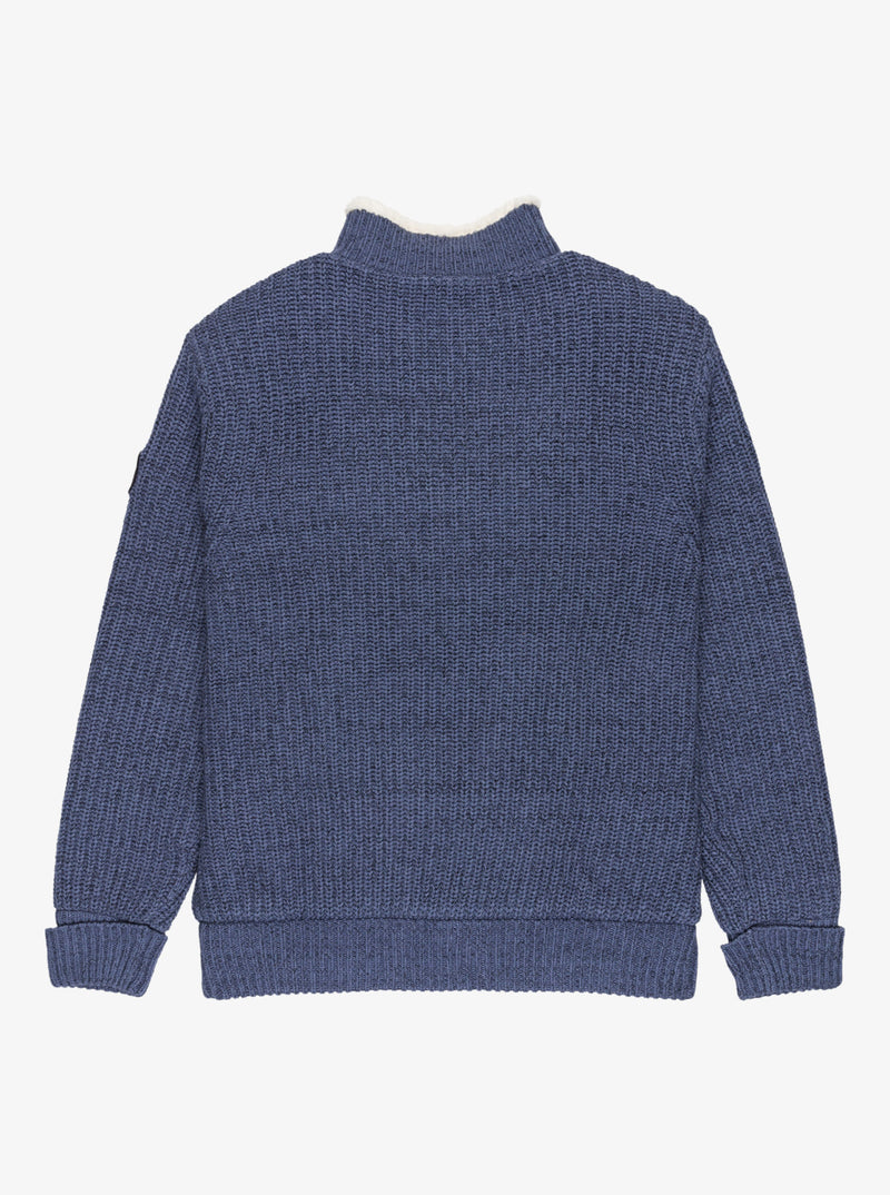 Load image into Gallery viewer, Quiksilver Men&#39;s Boketto Zip Up Sweater Vintage Indigo Heather EQYSW03315-BYLH
