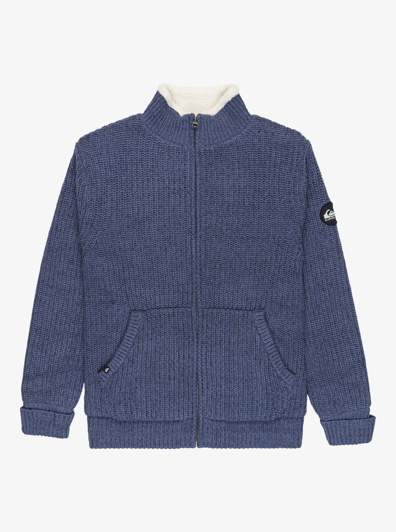 Load image into Gallery viewer, Quiksilver Men&#39;s Boketto Zip Up Sweater Vintage Indigo Heather EQYSW03315-BYLH
