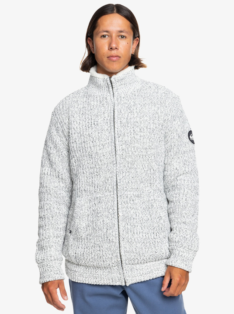 Load image into Gallery viewer, Quiksilver Men&#39;s Boketto Zip Up Sweater Light Grey Heather EQYSW03315-SJSH
