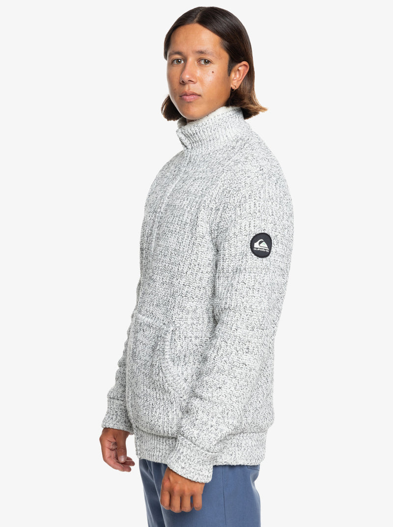 Load image into Gallery viewer, Quiksilver Men&#39;s Boketto Zip Up Sweater Light Grey Heather EQYSW03315-SJSH
