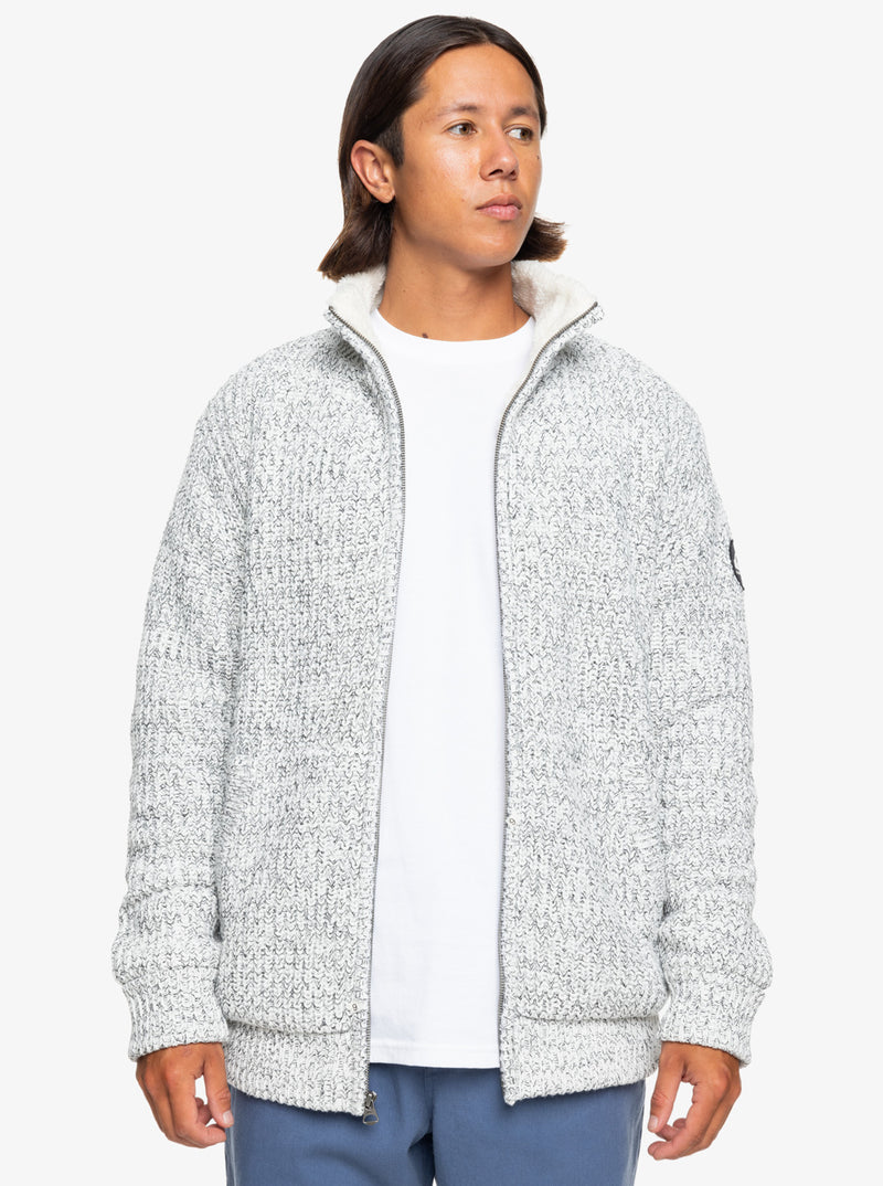 Load image into Gallery viewer, Quiksilver Men&#39;s Boketto Zip Up Sweater Light Grey Heather EQYSW03315-SJSH
