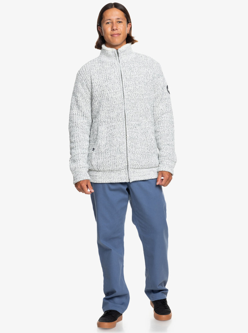 Load image into Gallery viewer, Quiksilver Men&#39;s Boketto Zip Up Sweater Light Grey Heather EQYSW03315-SJSH
