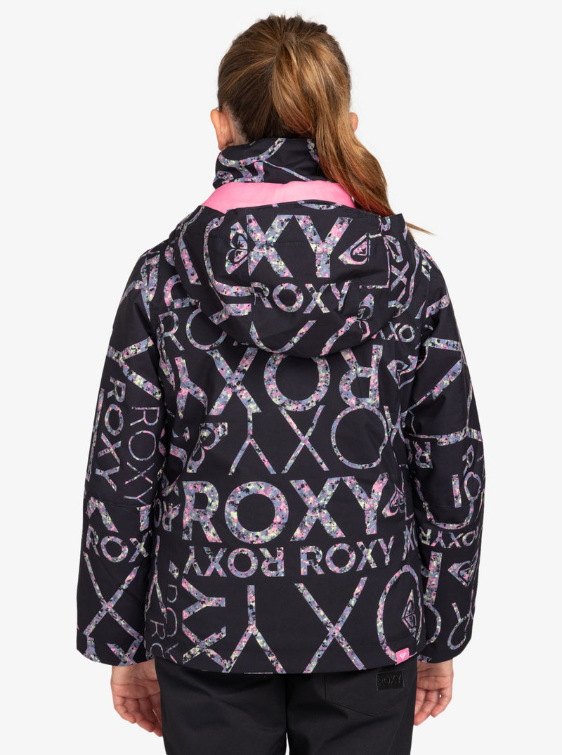 Load image into Gallery viewer, Roxy Kids&#39; Jetty Snow Jacket (8-16) True Black Lluvia Rg ERGTJ03178_KVJ2
