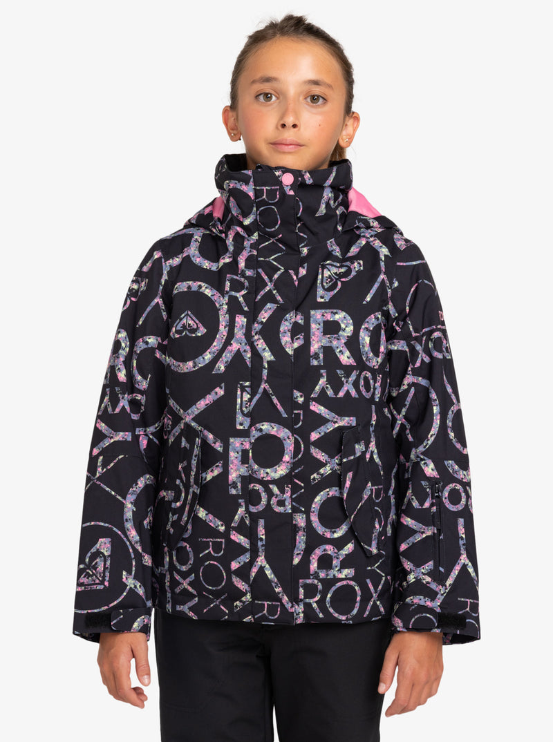 Load image into Gallery viewer, Roxy Kids&#39; Jetty Snow Jacket (8-16) True Black Lluvia Rg ERGTJ03178_KVJ2
