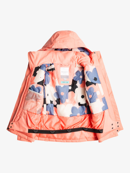 Roxy Kids' Galaxy Snow Jacket (8-16) Peach Pink ERGTJ03179_MGK0