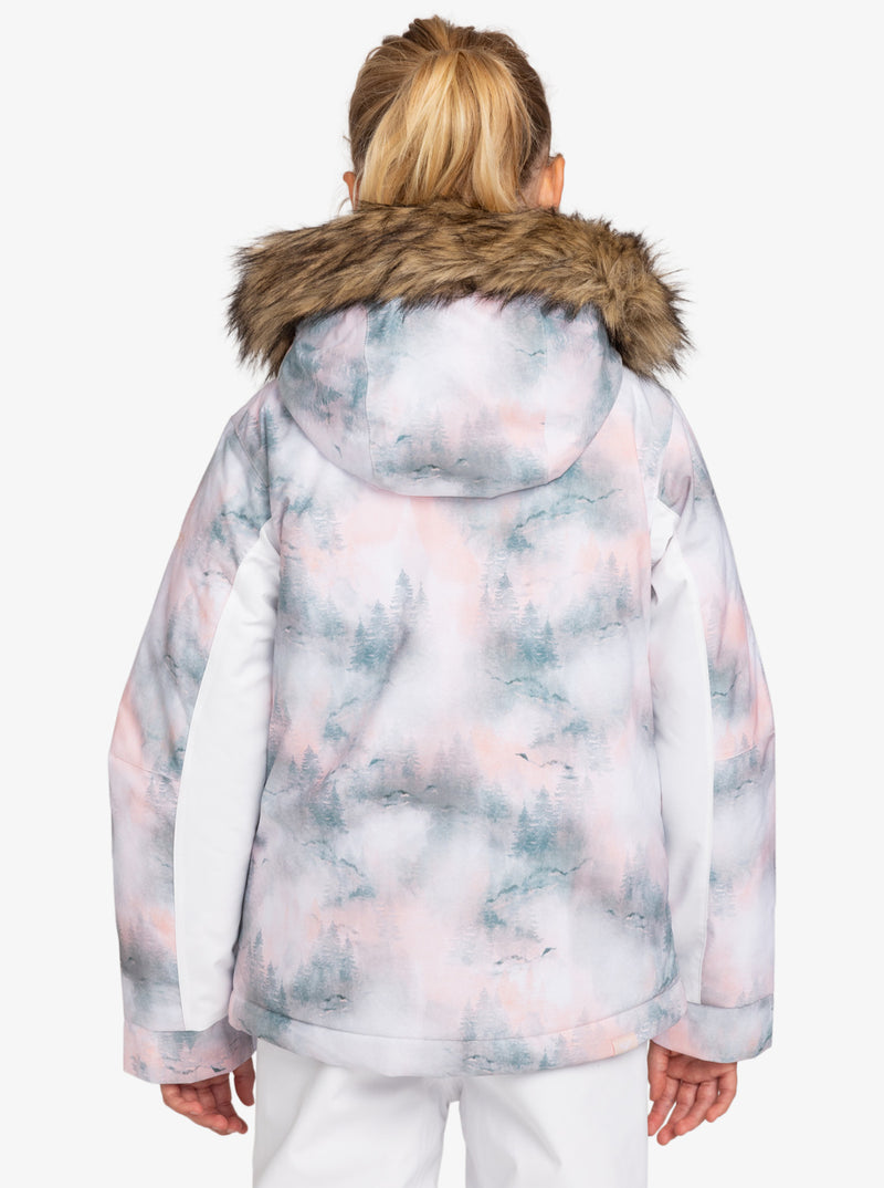 Load image into Gallery viewer, Roxy Kids&#39; Pie Snow Jacket (8-16) Sea Pine Mystery Fog ERGTJ03180_BPF4
