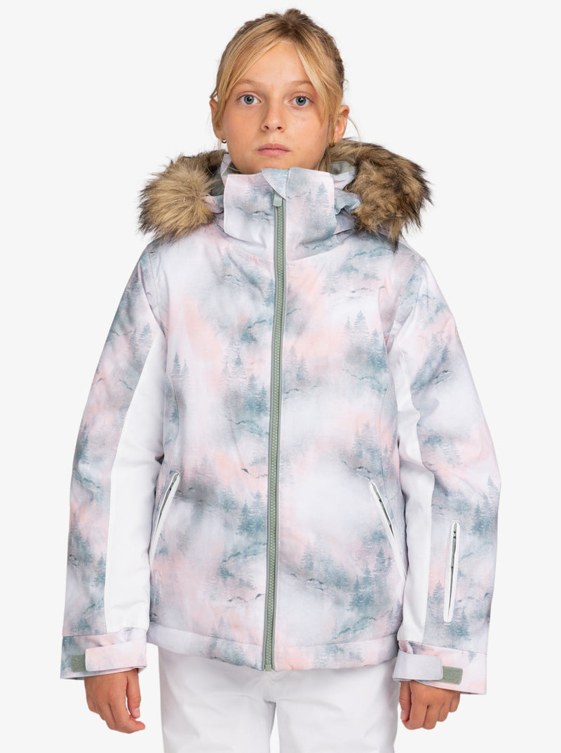 Load image into Gallery viewer, Roxy Kids&#39; Pie Snow Jacket (8-16) Sea Pine Mystery Fog ERGTJ03180_BPF4
