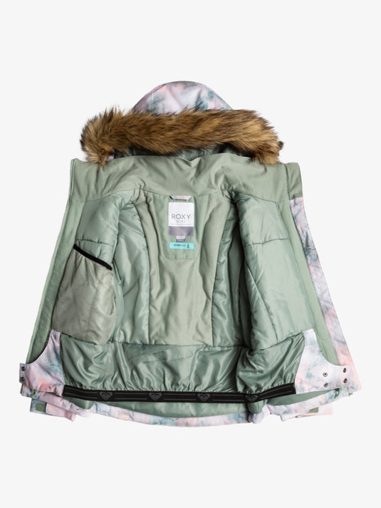 Roxy Kids' Pie Snow Jacket (8-16) Sea Pine Mystery Fog ERGTJ03180_BPF4