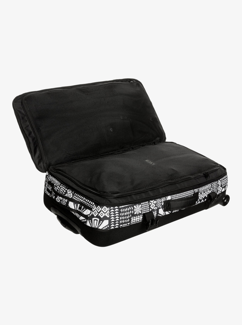 Load image into Gallery viewer, Roxy Women&#39;s Big Souvenir 85L Wheeled Suitcase Phantom Mo Rockin Vibe App ERJBL03303_KTA6
