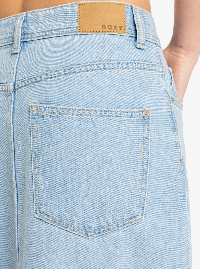 Load image into Gallery viewer, Roxy Women&#39;s Sun Winds Long Denim Skirt Light Blue ERJDK03035-BFG0
