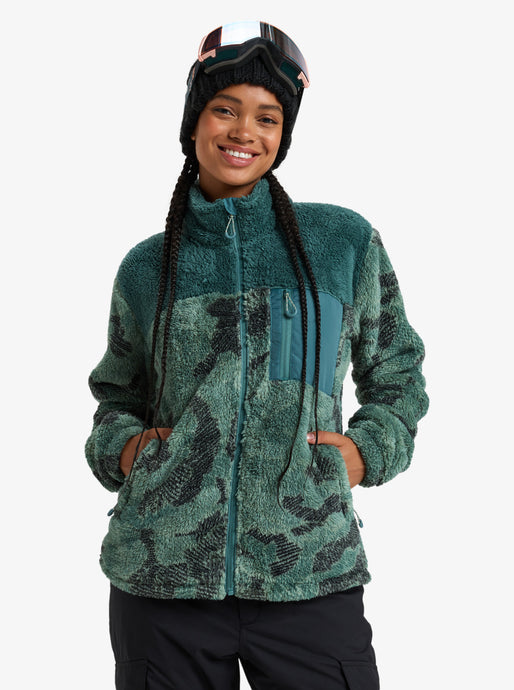 Roxy Women's Alabama Zip Up Fleece Lily Pad Sketch Book ERJFT04823_GJN2