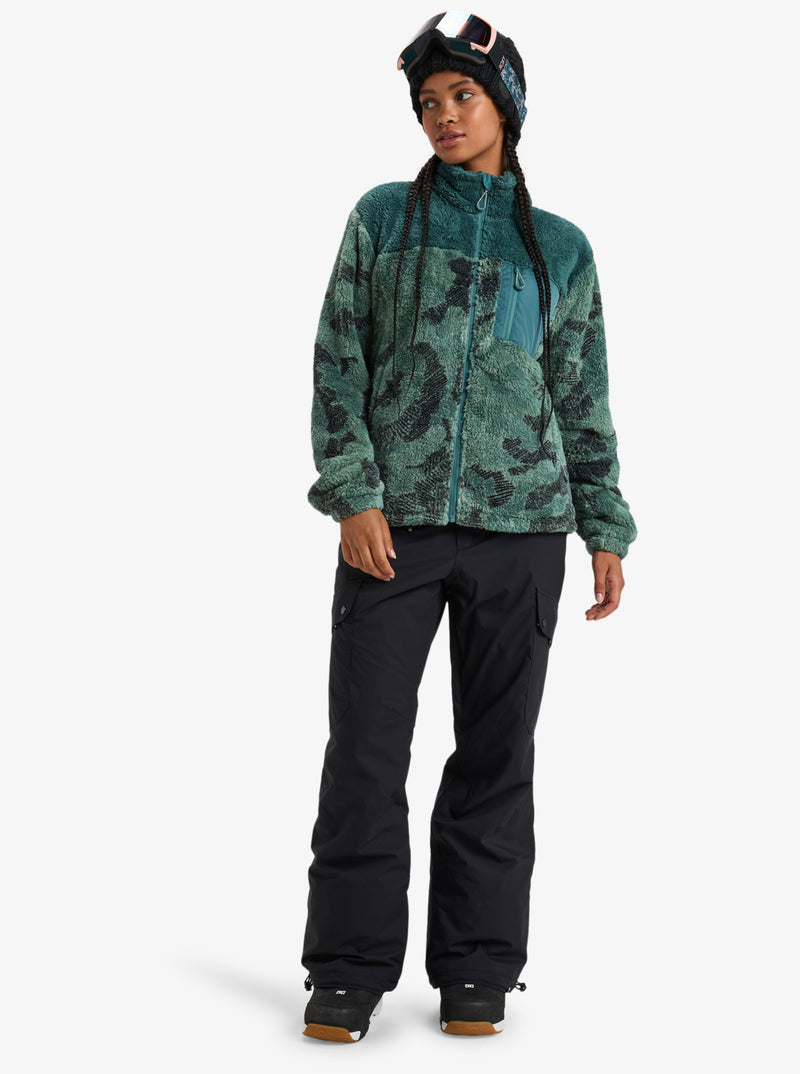 Load image into Gallery viewer, Roxy Women&#39;s Alabama Zip Up Fleece Lily Pad Sketch Book ERJFT04823_GJN2
