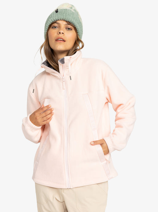 Roxy Women's Fleeting Snow Zip up Fleece Pink Salt ERJFT04826_MEB0