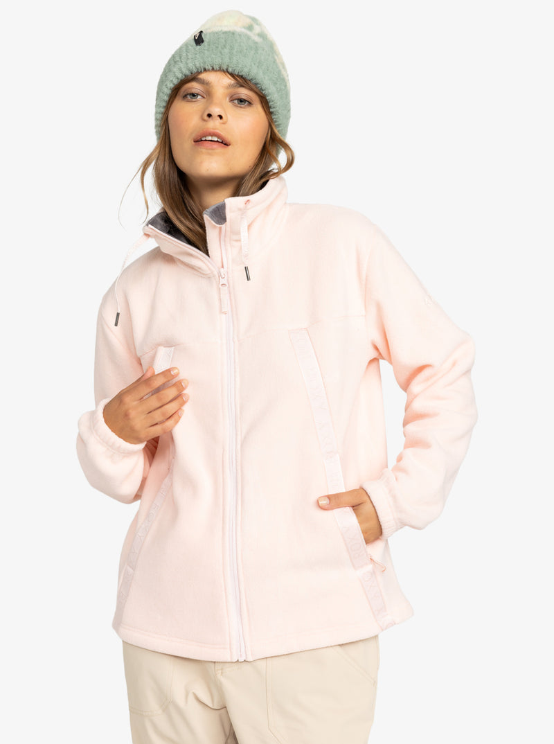 Load image into Gallery viewer, Roxy Women&#39;s Fleeting Snow Zip up Fleece Pink Salt ERJFT04826_MEB0
