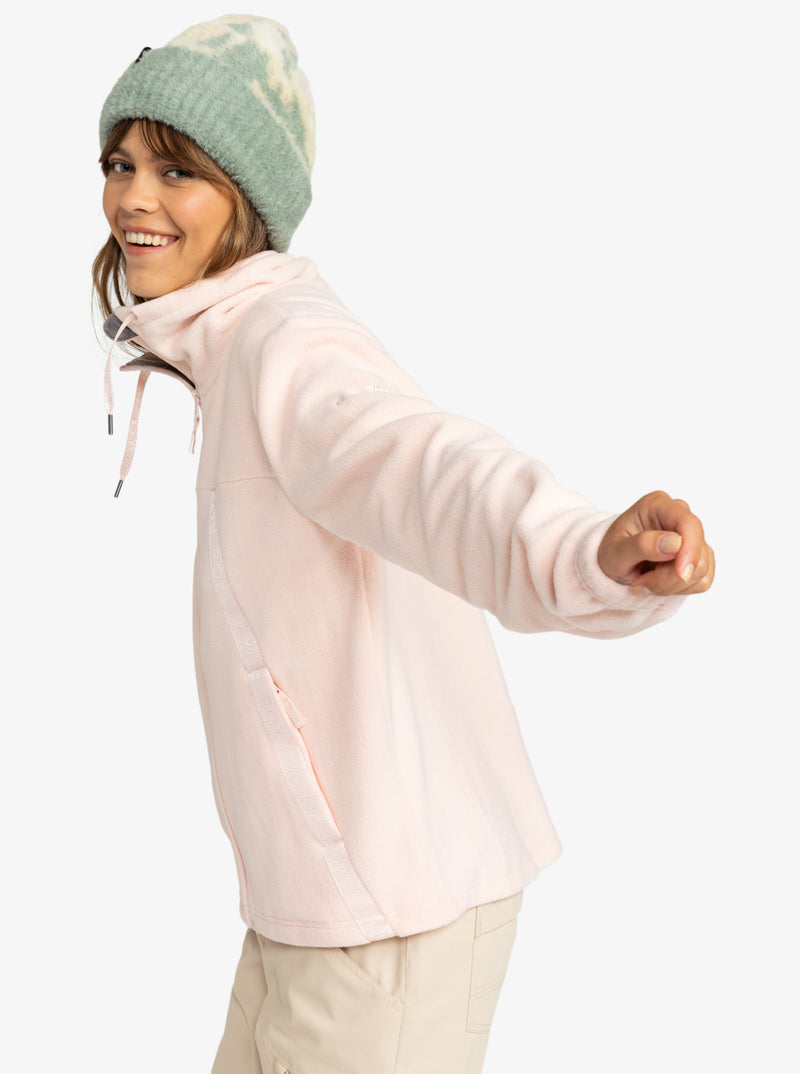 Load image into Gallery viewer, Roxy Women&#39;s Fleeting Snow Zip up Fleece Pink Salt ERJFT04826_MEB0
