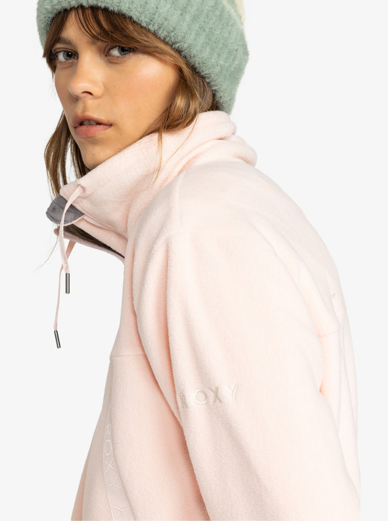 Load image into Gallery viewer, Roxy Women&#39;s Fleeting Snow Zip up Fleece Pink Salt ERJFT04826_MEB0
